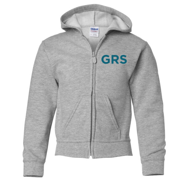 YOUTH SIZES - Gildan - Heavy Blend™ Full-Zip Hooded Sweatshirt - Printed Logos Thumbnail