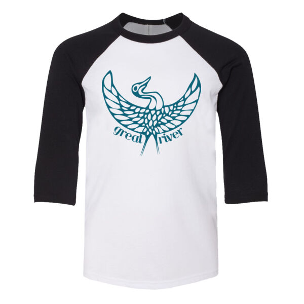 YOUTH SIZES - BELLA + CANVAS - Three-Quarter Sleeve Baseball Tee - Screen Print Logo Thumbnail