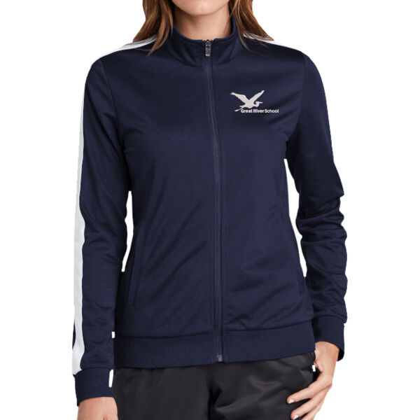 ADULT SIZES - Sport-Tek ® Ladies Tricot Track Jacket - Embroidered and Printed Logos Thumbnail