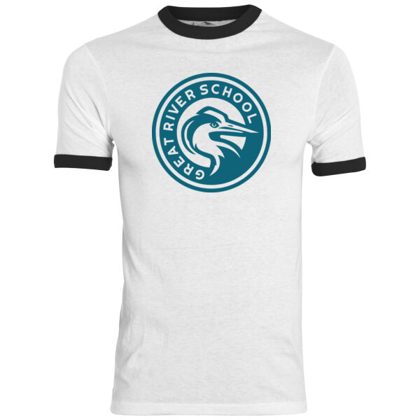 ADULT SIZES - Augusta Sportswear - 50/50 Ringer T-Shirt - Printed Logo Thumbnail