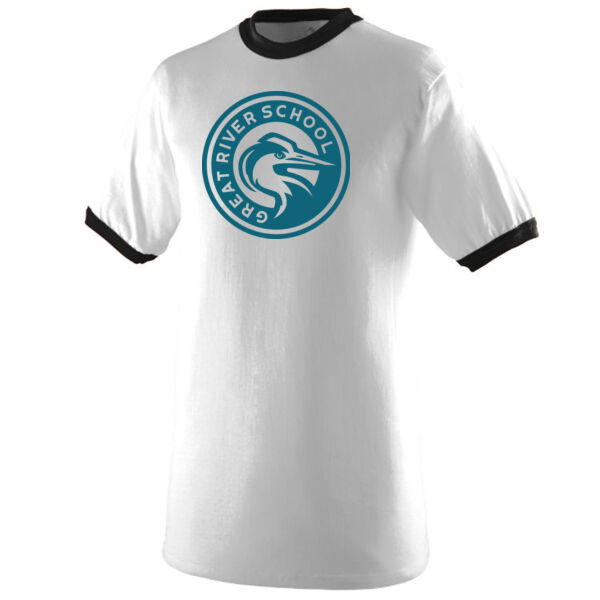 YOUTH SIZES - Augusta Sportswear - Youth 50/50 Ringer T-Shirt - Printed Logo Thumbnail