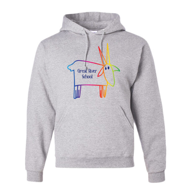 ADULT SIZES - JERZEES - NuBlend® Hooded Sweatshirt - Printed Logo Thumbnail