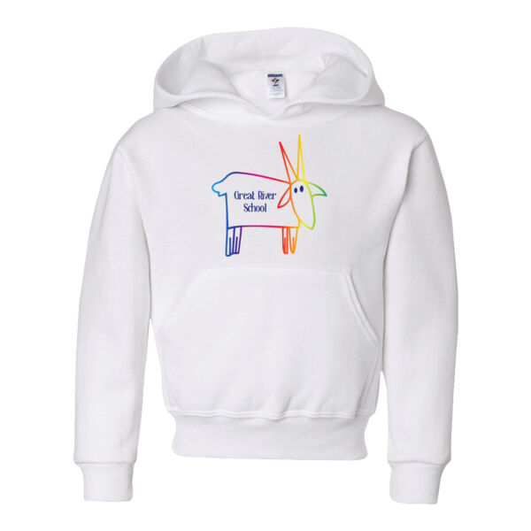 YOUTH SIZES - JERZEES - NuBlend® Youth Hooded Sweatshirt - Printed Logo Thumbnail