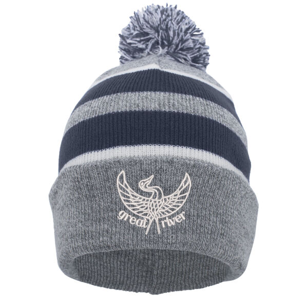 Pacific Headwear - Knit Fold Over Pom-Pom Beanie - Embroidered Logo Thumbnail