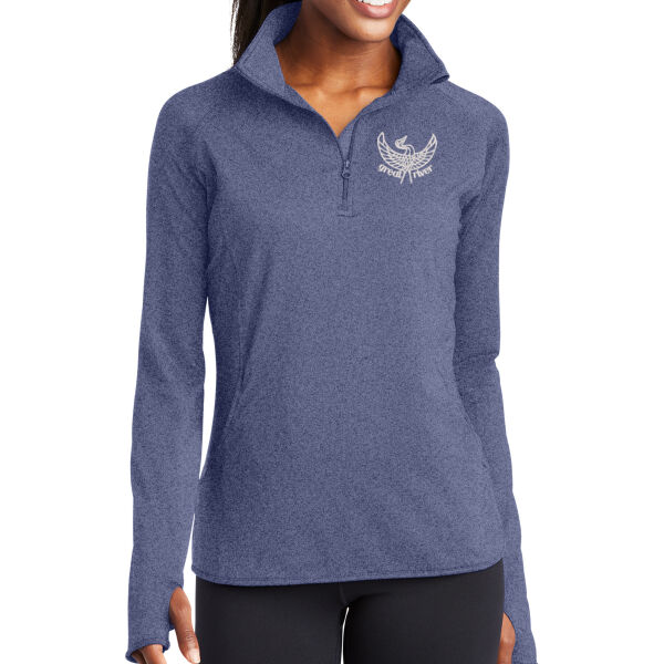 Sport-Tek® Women's Sport-Wick® Stretch 1/4-Zip Pullover - Embroidered Logo Thumbnail