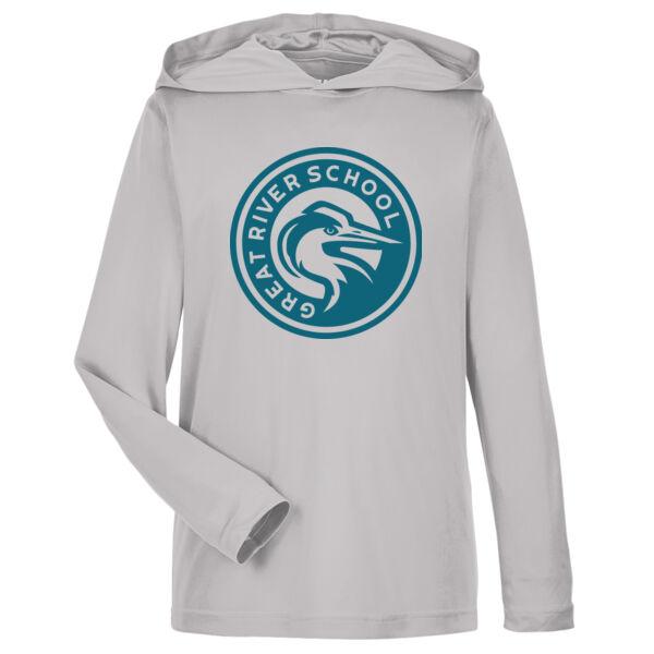 Team 365 - Youth Zone Performance Hooded Long Sleeve T-Shirt - Printed Logo Thumbnail
