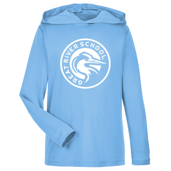 Team 365 - Youth Zone Performance Hooded Long Sleeve T-Shirt - Printed Logo Thumbnail