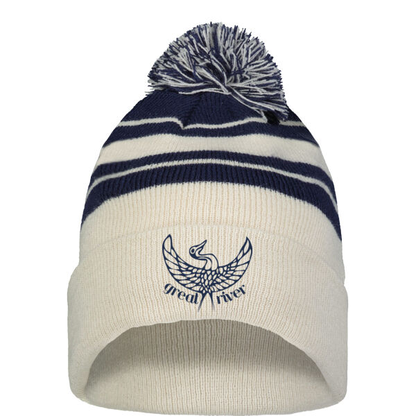Pacific Headwear - Knit Fold Over Pom-Pom Beanie - Embroidered Logo Thumbnail